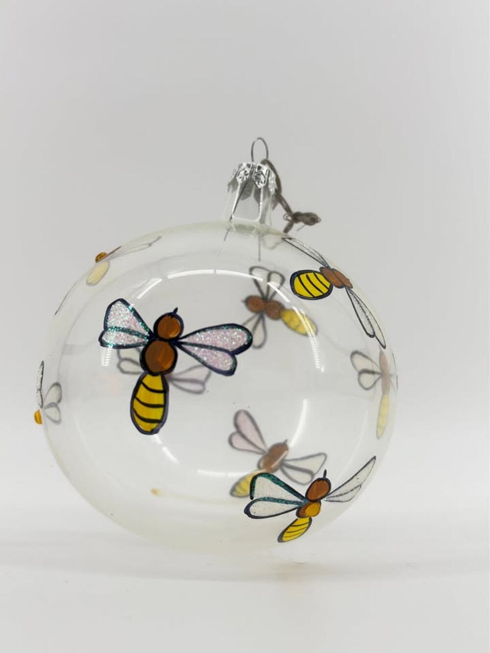 Bee Bumblebee Hand-painted Hanging Clear Plastic Ornament